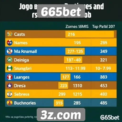 Estatísticas de jogos populares no 665bet